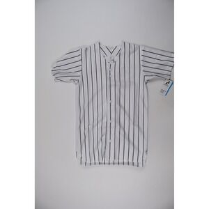 Champro Baseball Jersey Pinstripe White Black Youth Large NWT